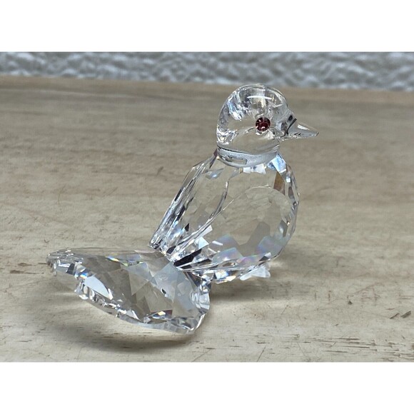 Swarovski Crystal Figurine Dove Pigeon Pink Eyes No Box - Picture 1 of 7